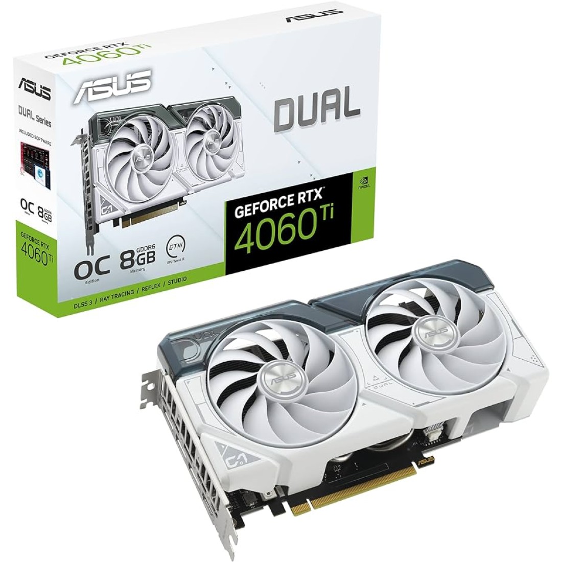 ASUS Dual GeForce RTX 4060 Ti OC Edition 8GB GDDR6 DLSS 3 HDMI 2.1 Graphic Card - White